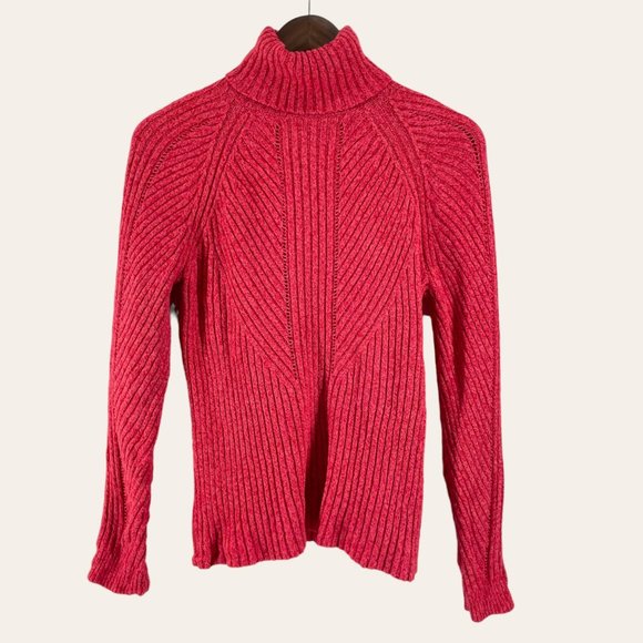 Sundance Toasty Dimensions Silk‎ Blend Red Turtleneck - Picture 1 of 6